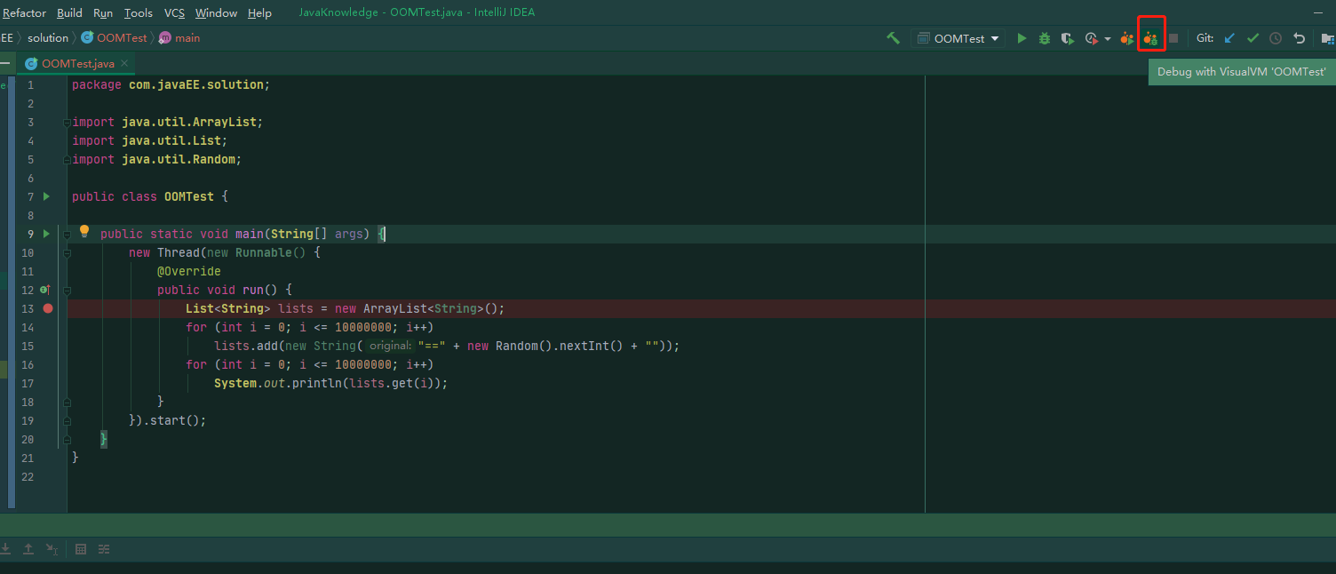 jvisualvm运行debugger